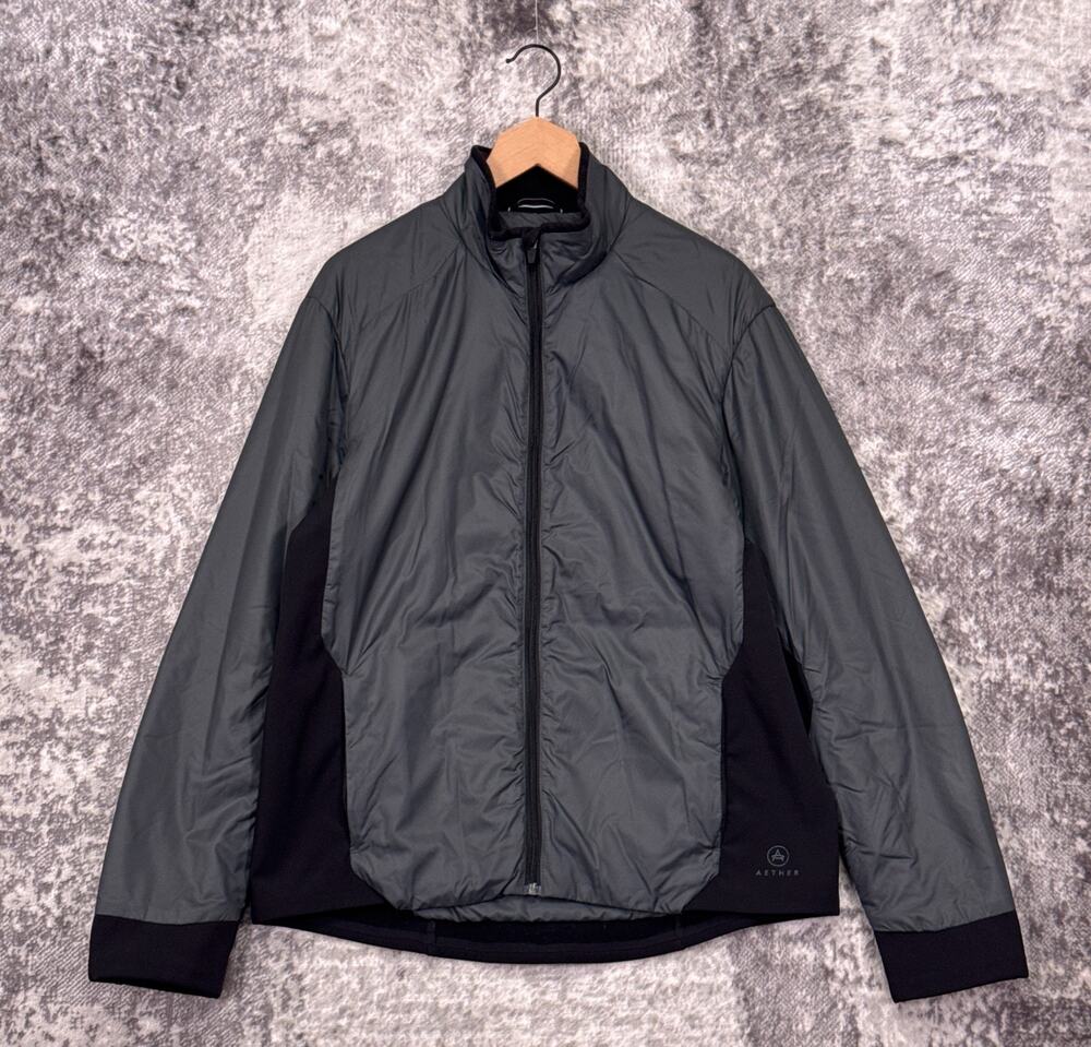 Aether Jacket 3 / Large Mens Gray Insulated Nylon Soft Shell Full Zip Technical